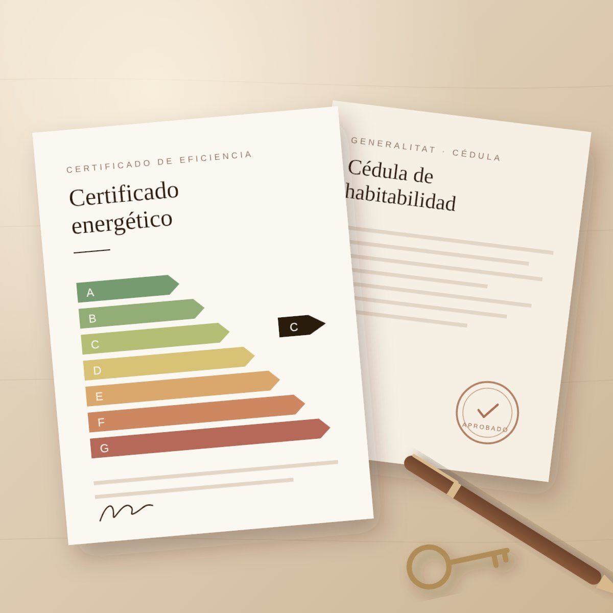 Certificado energético y cédula de habitabilidad aprobada